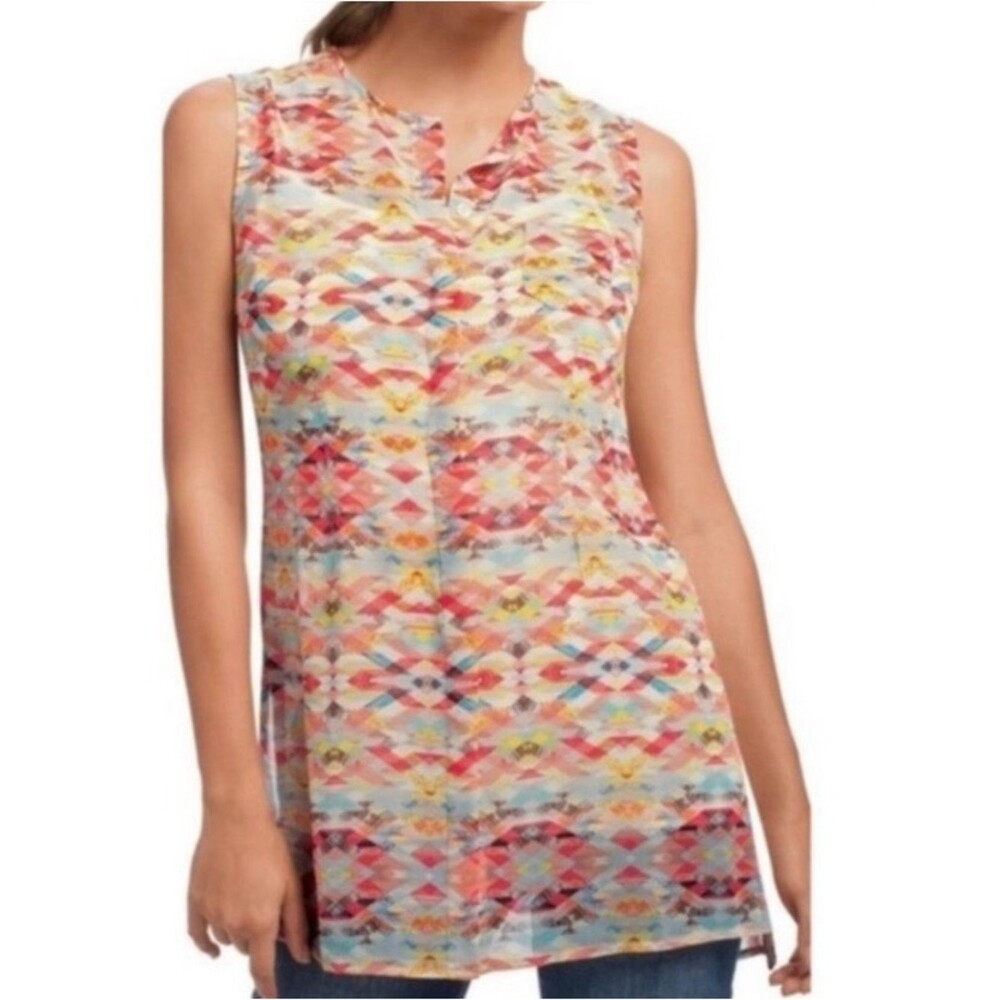 Cabi Aztec print Sheer Tunic Size Small Airy Flowy Southwestern
